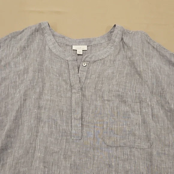 J Jill linen tunic top blue Grey Size XL - Picture 5 of 11
